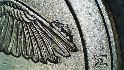 2018 Cumberland Island Quarter with Large Die Chip on Wing Cover