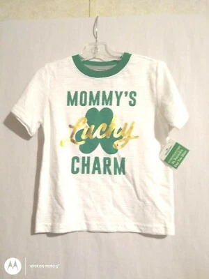 Camisa blanca manga tiro 4T Celebrate St. Patrick’s boy mommy’s lucky charm Foto 1 de 4