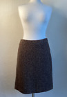 Donna Karan Dkny Wool Cashmere Brown Tweed Boucle Skirt Uk 12 Herringbone Lined