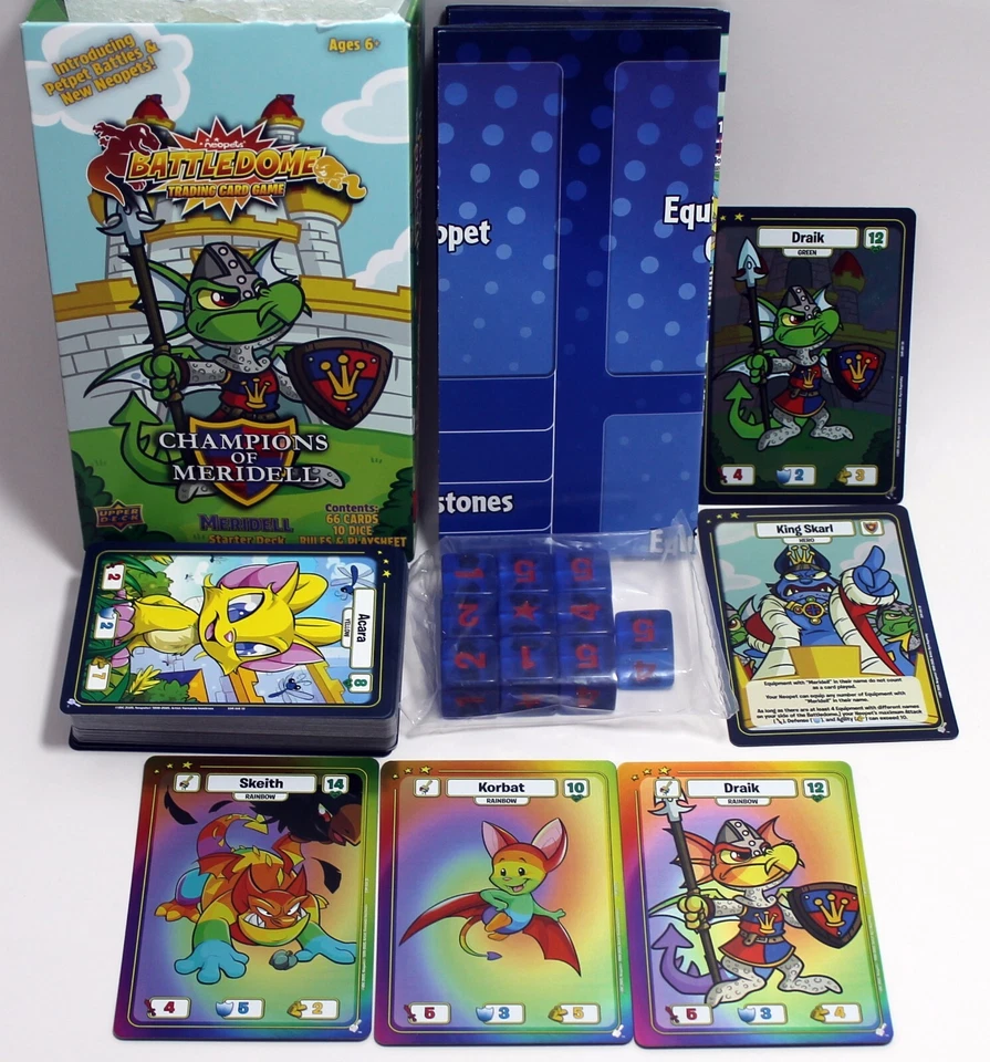 Mazo de inicio Neopets Battledome Champions of Meridell 2025 - sin código de avatar Foto 1 de 1