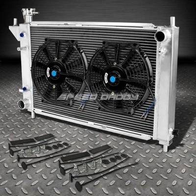 3-ROW FULL ALUMINUM RACING RADIATOR+2X 12" FANS FOR 94-95 FORD MUSTANG V8/V6 AT - Image 1 of 4