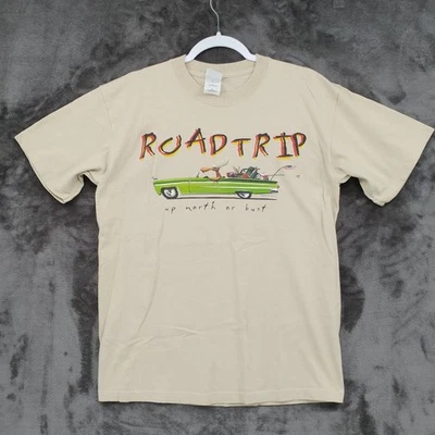 Road Trip Up North or Bust TShirt The Duck Co Graphic Beige Cotton Medium - Image 1 of 4