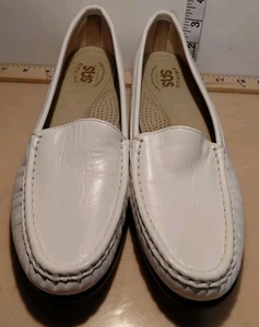 NEW SAS Tripad Comfort Foot Bed White Leather Loafers Slip On Shoes Women 9.5 S - Bild 1 von 8