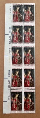 Scott #1363 Angel Gabriel, 1968 US 6c Block of 10 Stamps, mnh, og, vf/xf - Image 1 of 2