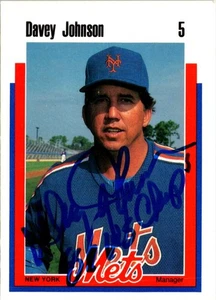 Davey Johnson signed baseball card 1989 Kahns #5 inscribed 86 WS Champs (Mets) - Picture 1 of 1