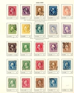U.S. STAMP ~ SC. 332-355 LOT ~ WASHINGTON/FRANKLIN ~ USED - Picture 1 of 1