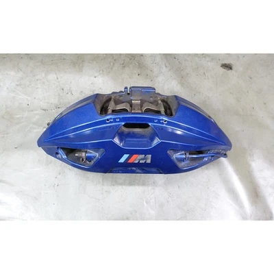 2019-2024 BMW X3M X5 Left Front Brake Caliper 4-Piston Blue 395x36 Factory - Image 1 of 4