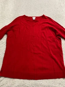 Suéter Pullover Chico's Mujer Manga Larga Cuello Redondo Rojo Talla 0 (US 4) - Imagen 1 de 7