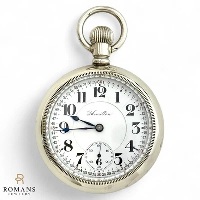 Hamilton 940 Railroad Pocket Watch Silverode 18 Size C.1916 Serviced Warranty - Image 1 of 4