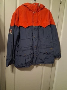 Vintage Polo Ralph Lauren blau/rot Thermo Mantel/Jacke XL Herren Kapuze - Bild 1 von 13