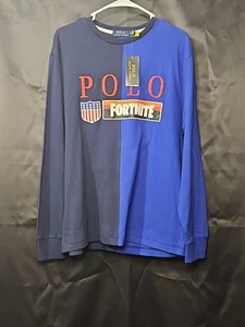 Polo Ralph Lauren x Fortnite 2022 Blue Stadium Long Sleeve T-Shirt Mens Sz M NWT - Picture 1 of 11