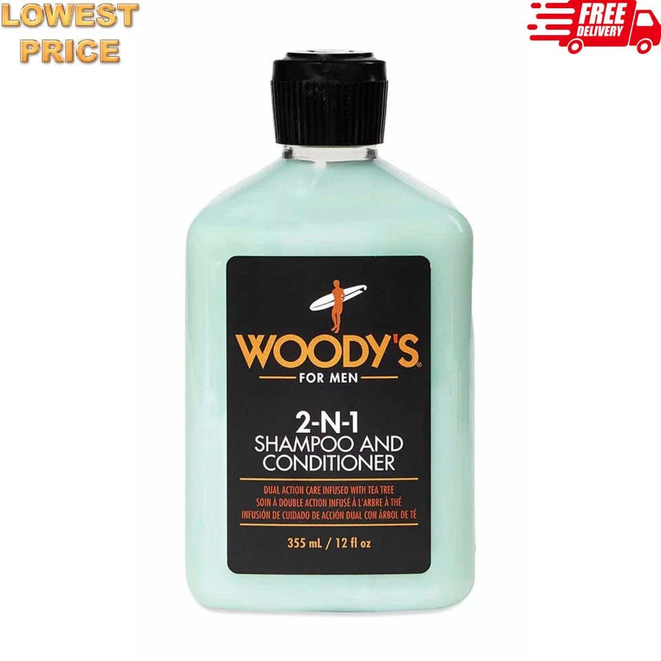 Champú y acondicionador espesante de cabello 2 en 1 Woody's para hombres 12 oz | Cabello más lleno Foto 1 de 4
