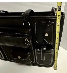 Brighton for Business Briefcase Black Leather External Pockets Laptop/File Area - Picture 1 of 15