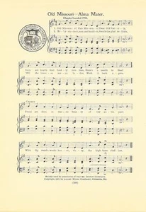 UNIVERSITY OF MISSOURI Song w/Seal c1937 "Old Missouri" - Original - Foto 1 di 1