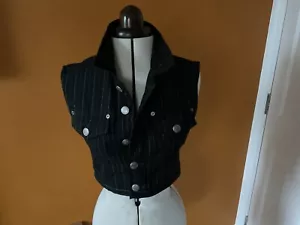 Jean Paul Gaultier Vintage pinstriped waistcoat Collar Cropped Jacket - rare - Picture 1 of 10