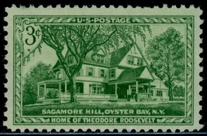 1023 - 1953 3¢ Sagamore Hill, Oyster Bay N.Y. Home of T. Roosevelt - Single - Picture 1 of 1
