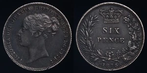 1875 6 Pence Great Britain Die# 37 KM# 751.1 - Picture 1 of 3