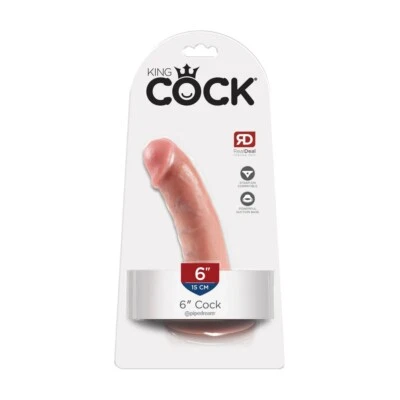 Consolador de pene King Cock 6" beige - juguete sexual anal vaginal realista para principiantes Dong Foto 1 de 3