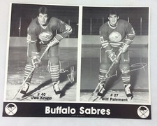 NHL 1986-87 Buffalo Sabre Shots Photo-Uwe Krupp and Wilf Paiement