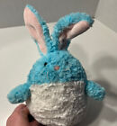 Aurora Blue/Aqua White Plush Rabbit Stuffed Animal Egg Shaped 2016