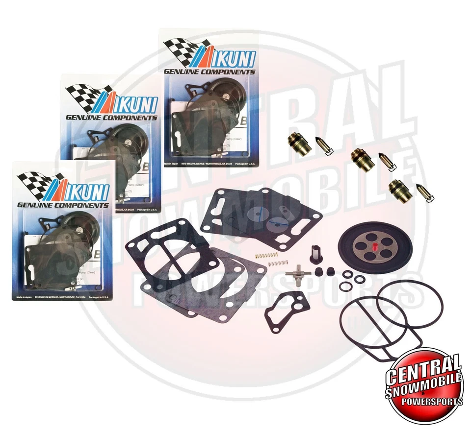 3x GENUINE Mikuni Triple Carb Repair Kit YAMAHA GP GPR XL XLT 1200 w/Needles - Image 1 of 1