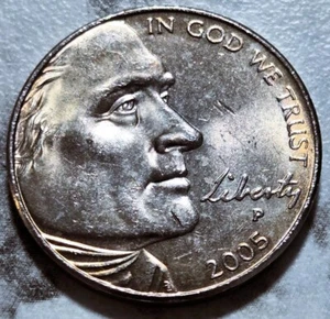 2005 P Uncirculated U.S. Jefferson Bison Nickel BIN188 With Toning - Bild 1 von 2