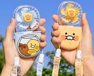 Kakao Friends Choonsik flacher faltbarer Ventilator Geschwindigkeitskontrolle Nackenventilator tragbar - Bild 1 von 20