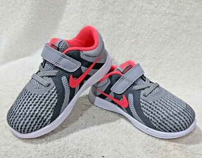 Nike Revolution 4 (TDV) Grey/Pink Girl's Toddler Sneakers - Size 6/7C NWB - Image 1 of 4