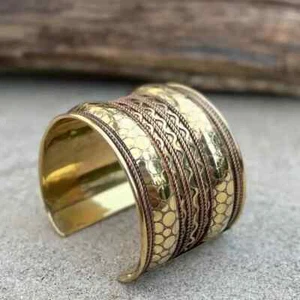 Brazalete Brazalete Artesanal Diseño Vintage Boho Gitano Étnico - Imagen 1 de 14
