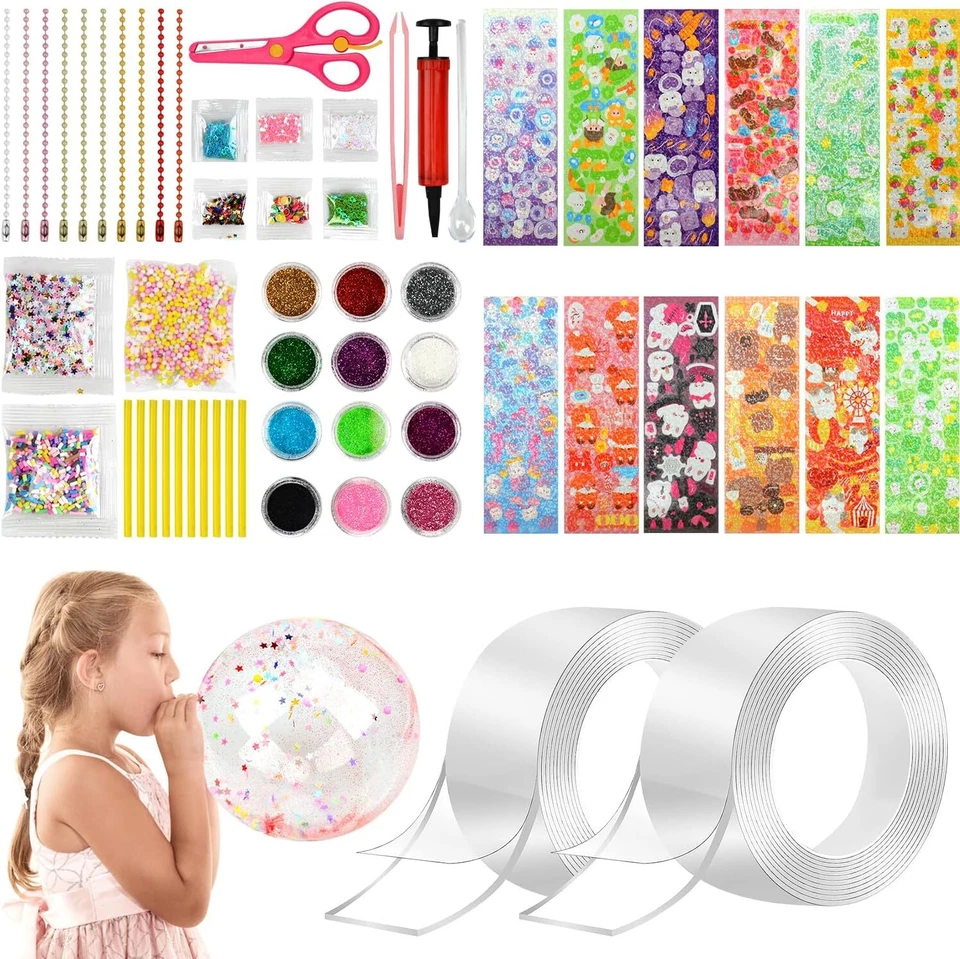 Nano Tape Bubbles Set, 58 Stck DIY Nano Bubble Tape Nano Tape Ball für Kinder