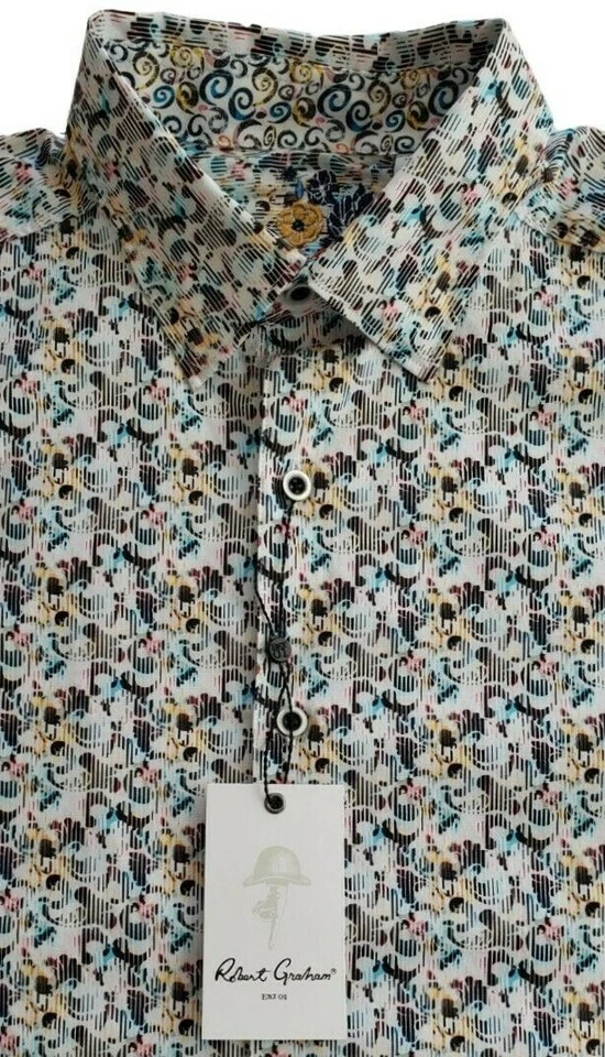 Robert Graham Givens Abstract Print Classic Fit Shirt Men Medium RFF191939CF