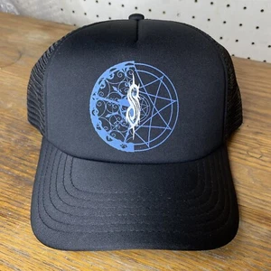 SLIPKNOT Black Logo Mesh Snapback Trucker Hat EUC - Picture 1 of 8