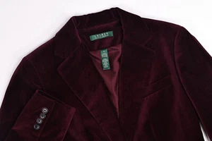 Lauren Ralph Lauren Women's Purple Velvet Single Button Blazer Size 4 - Picture 1 of 12