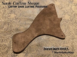 Custom Suede Tooled Leather Alt Pickguard fits Gibson Les Paul Junior LP Jr - Picture 1 of 5