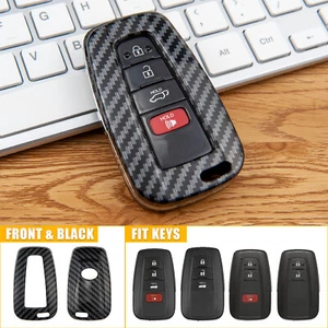 ABS Plastic Carbon Fibre Car Remote Smart Key Case Cover For Toyota Camry Avalon - Picture 1 of 12