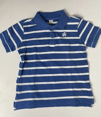 BROOKS BROTHERS Boys Sz 4 Blue Striped Golf Polo Shirt Cotton Blue/White Stripe - Image 1 of 4
