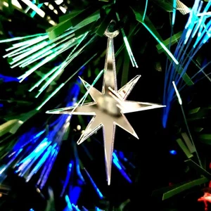 Christmas Star Christmas Tree Decorations in Many Colours - Picture 1 of 7