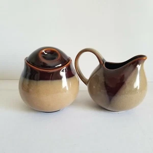 Sango Nova Brown 4933 Creamer and Covered Sugar Set - Picture 1 of 9