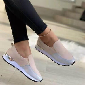 Womens Trainers Running Sneakers Sports Shoes Slip On Flat Comfy Gym Lightweight