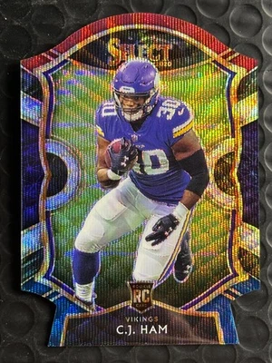 2020 Panini Select Concourse C.J. Ham Tri-Color Prizm Die Cut (RC) Vikings - Image 1 of 2