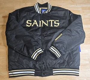NFL New Orleans Saints Ultra Game Full-Snap Bomberjacke schwarz Herren Small - Bild 1 von 8