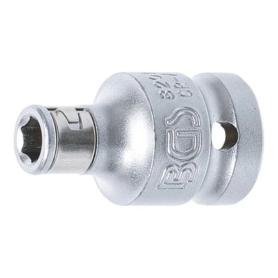 BGS Bit-Adapter mit Haltekugel Innenvierkant 12,5 mm Innensechskant 6,3 mm - Bild 1 von 4