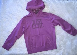 Nike Purple Just Do It Pullover Hoodie Size YMD 10/12 - Picture 1 of 4