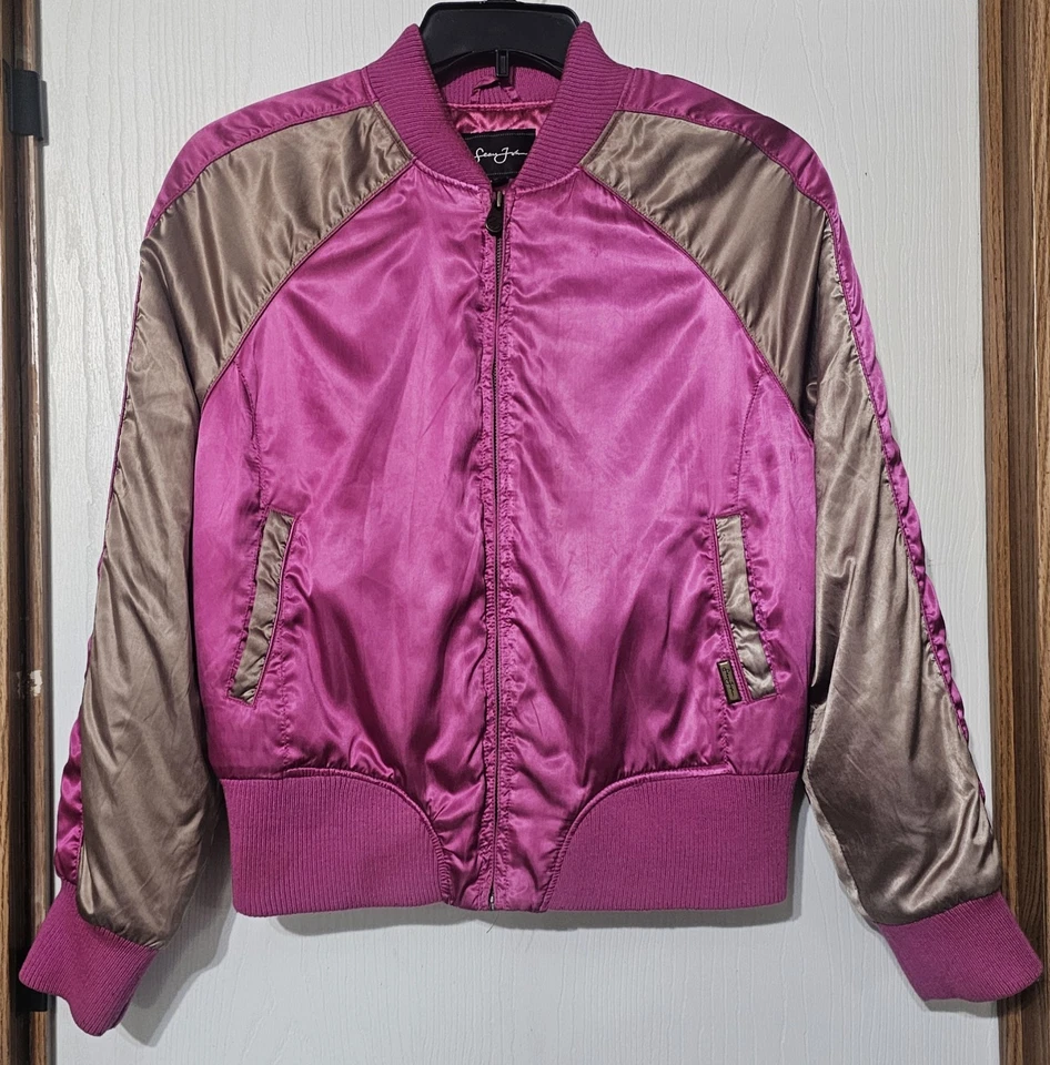 Chaqueta Bomber Vintage Sean John Satén con Tigre Bordado Para Mujer Talla XL Foto 1 de 4