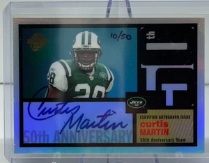 2005 TOPPS 50TH ANNIVERSARY TEAM AUTO: Curtis MARTIN On Card Auto /50 NY JETS - Picture 1 of 2