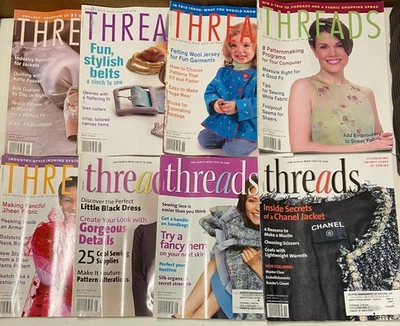 Lot 8 Threads Magazine 2002 to 2007 Various issues Paperback Sewing Enthusiasts - Image 1 of 4