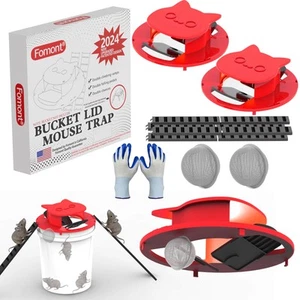 2024 New Upgraded Bucket Lid Mouse Trap-Metal Bait Cage-Auto Reset-5 Gallon B... - Picture 1 of 6