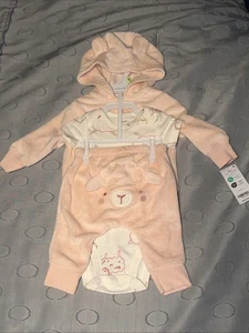 Carters 3 Piezas Terry Tela Oveja Set Bebé Niña Talla 3 Meses - Imagen 1 de 7