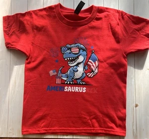 Gildan Patriotic 4th of July New Kids Red Crewneck T-Shirt X-Small Unisex - Picture 1 of 4