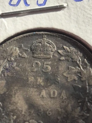 Major Error 1936 canada 25 cents Dot Bar Error - Image 1 of 4